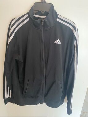adidas Black Performance Tee with White Logo